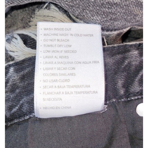 KanCan Mid Rise Straight Leg Jeans Size 5/26 Black Acid Wash Distressed Cropped - Picture 11 of 11